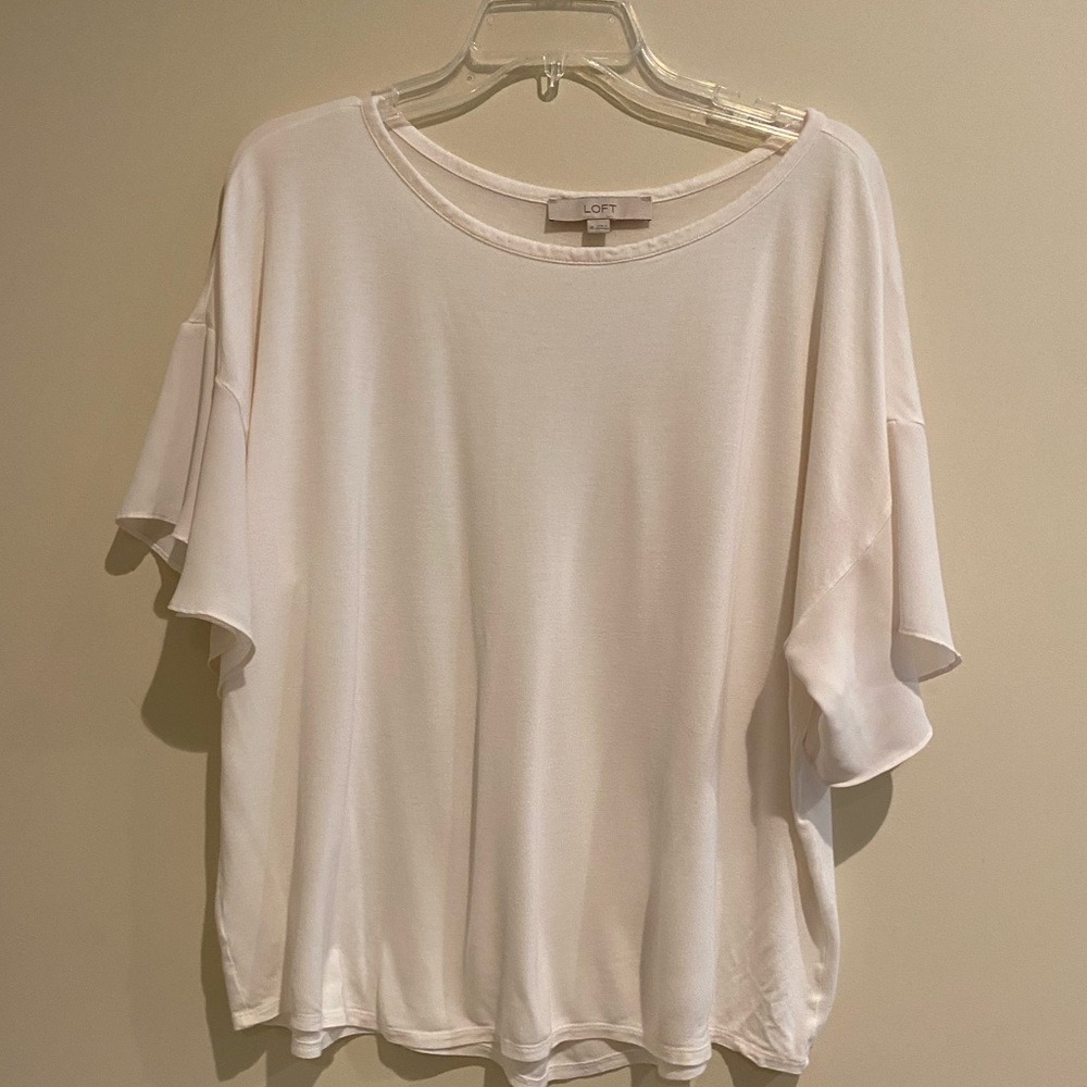 White Flutter Sleeve Tee